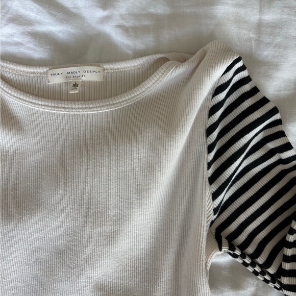 Truly Madly Deeply Pink and Black Striped Stretchy Causal Long Sleeve Tee - Picture 4 of 6